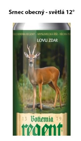 Pivo Regent - NEOMEZENÝ VLASTNÍ VÝBĚR - Světlý ležák - Myslivecká říše - 0,5 l