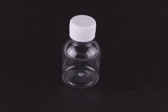 PET Lahvička  50 ml - Čirá s uzávěrem - Počet kusů: 1 ks