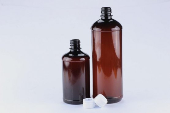 PET fľaše hnedé 1 liter - s uzáverom - Počet kusů: 1 ks