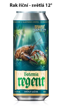 Pivo Regent - VLASTNÍ VÝBĚR 6 ks - Světlý ležák - Vodní Říše - 6x 0,5 l - Vyberte balení: KRABICE - MOTIV RYBY 1