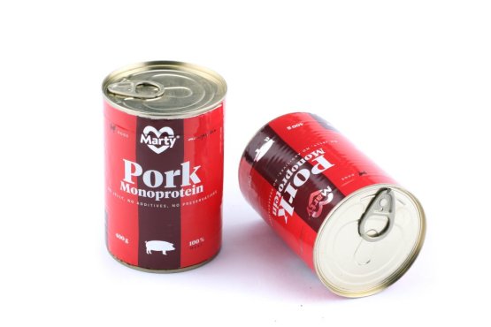VEPŘOVÉ MASO 400 g - Konzerva pro psy - MARTY Monoprotein (Martypet s.r.o., VMM4-1) | Krmiva Hulín