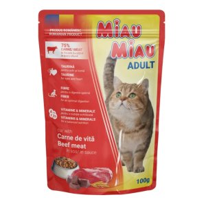 Miau Miau Cat hovězí, kapsa 100 g - 1 ks (, KAHO1) | Krmiva Hulín Miau Miau Cat hovězí, kapsa 100 g - 1 ks (, KAHO1) | Krmiva Hulín