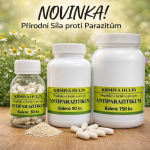 ANTIPARAZITIKUM - Kapsule 650 mg - Prírodné, komplexné a veľmi účinné - pre psov (Krmiva Hulín, ATPK-1) | Krmiva Hulín
