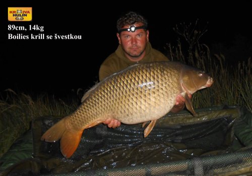 89cm, 14kg, boilies krill se švestkou vlastní výroby