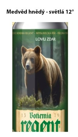 Pivo Regent - NEOMEZENÝ VLASTNÍ VÝBĚR - Světlý ležák - Myslivecká říše - 0,5 l