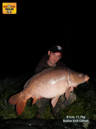 81cm, 11,7kg, boilies Krill/Oliheň, svazová voda