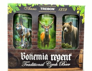 PIVO REGENT - DARČEKOVÁ SADA - MOTÍV DREVO - POĽOVNÍCKA RÍŠA 1 - 6× 0,5 l (BOHEMIA REGENT, MES1) | Krmiva Hulín