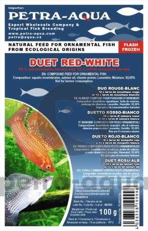 Duet Red-White Frozen Blister - mražené červené a bílé larvy komárů (DRWFB-1) | Krmiva Hulín