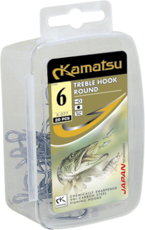 Trojháčky Kamatsu TREBLE HOOK ROUND - Vyberte velikost: Velikost 1