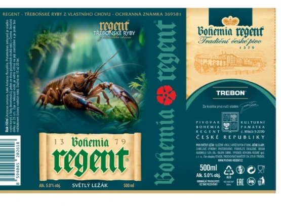 Pivo Regent - Sběratelská edice VODNÍ ŘÍŠE - RAK OBECNÝ 0,5 l