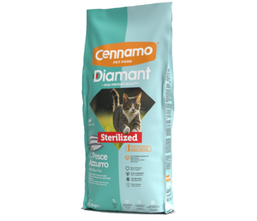 Krmivo pro kočky - Diamant Cat Micio Sterilised Modrá ryba (Diamant, DCMR-1) | Krmiva Hulín