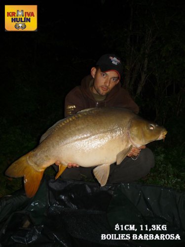 81cm, 11,3kg, boilies Barbarosa, svazová voda