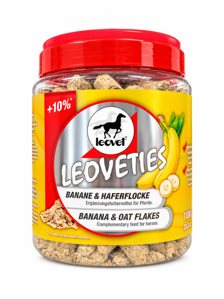 Leoveties - pamlsky pro koně s ovesnými vločkami a banánovou příchutí - 1,1 kg